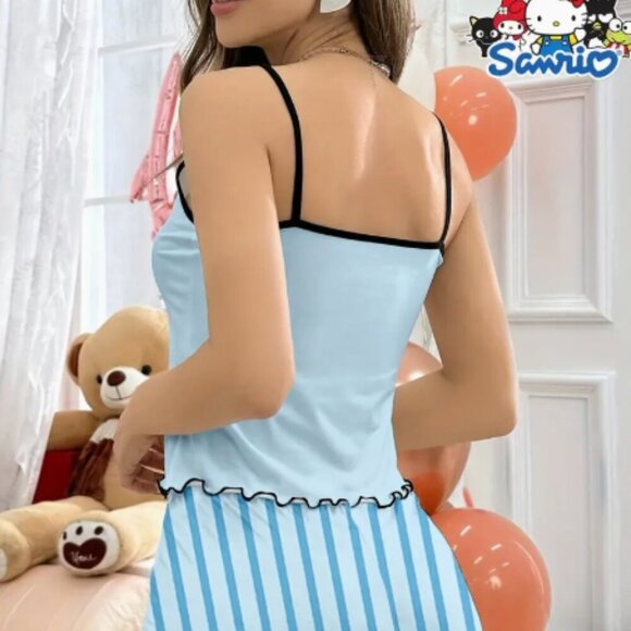 Hello Kitty Pajama Short Set Blue NWT - Picture 2 of 4